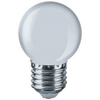 Лампа светодиодная Navigator NLL-G45-1-230-W-E27 Шар Е27 220В 1Вт Нейтральный свет картинка 